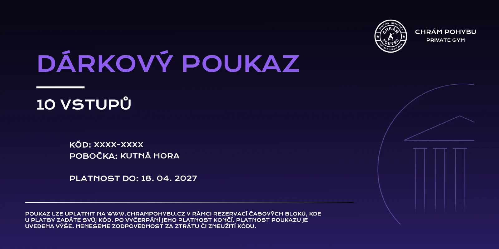 Dárkový poukaz na 10 vstupů
